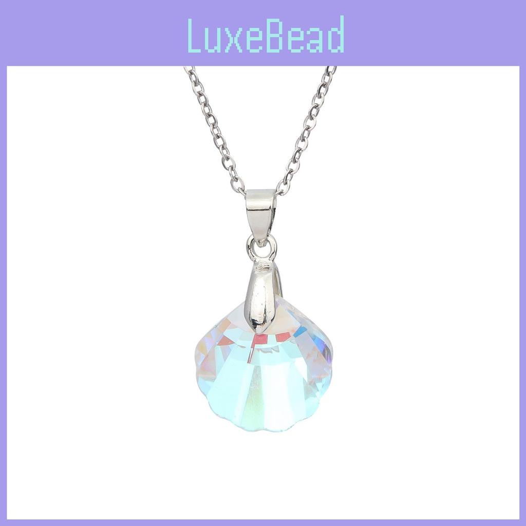And Love Deepspace Shell Shape Necklace Geometric Glass Pendant Jewelry Gift