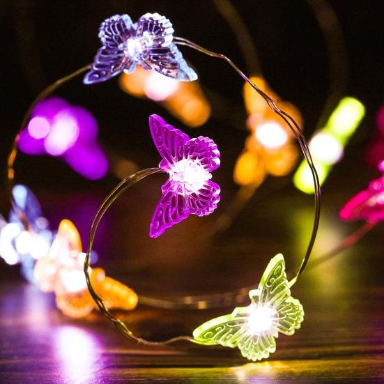 LED String Light Butterfly Bee Flower Sea Animals Fairy Lights Solar-Powered Waterproof Decorative