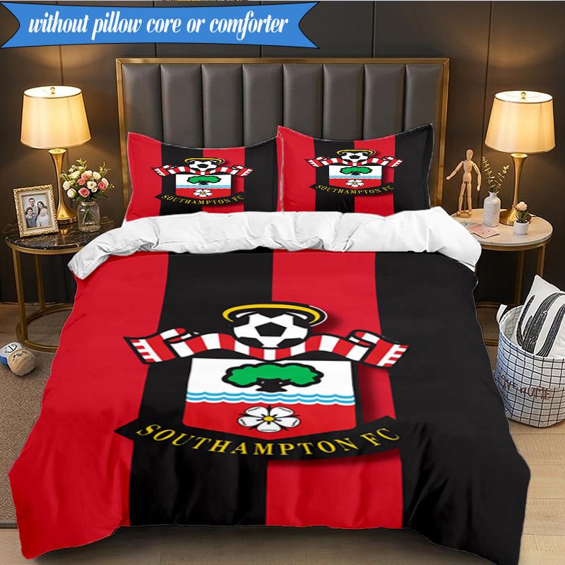 3-teiliges weiches Bettwäscheset mit FC-Wappen-Design, inklusive 1 Bettbezug und 2 Kissenbezügen. Perfekt für Schlafzimmer, Wohnheim, Fan-Geschenk