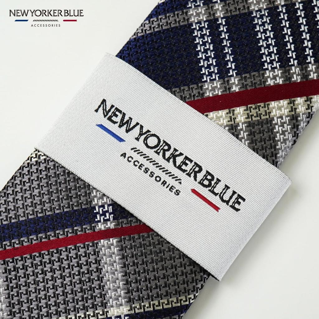 [New Yorker Blue] Check Pattern (Multi-Check) Necktie NB915913 Navy Gray Free Size Business Suit Style Gift