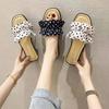 Women's Bowknot Summer Slippers - Fashionable Soft Sole One-Strap Sandals for Beach, Outdoor, and Home Use.