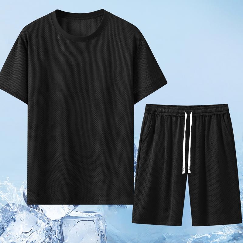 Plus Size 4XL-11XL Oversized T-shirt Summer Men's Two Pieces Set Fashion Shorts Sets for Men Vintage Clothes