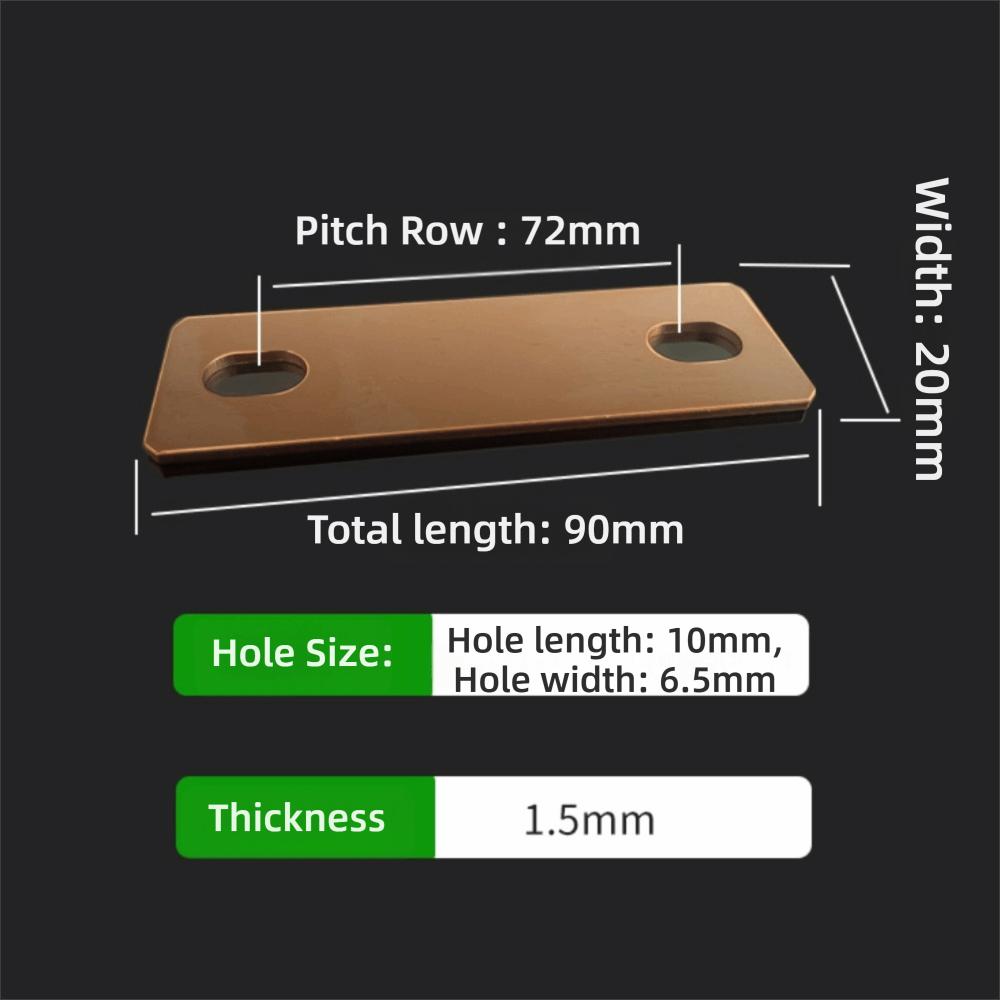 Flat Battery Busbar M6 screw holes Red Copper Pickling Busbar New Busbar Connector LiFePO4 Cell