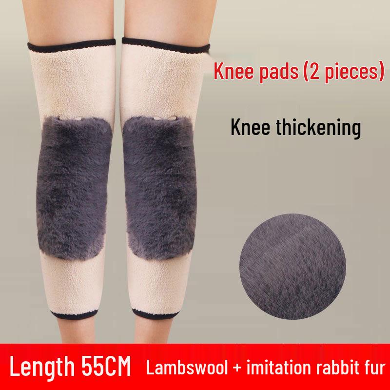 Warm Lamb Wool Velvet-Lined Knee Pads for Joint Protection - Ideal for Middle-Aged & Elderly Men and Women During Autumn and Winter