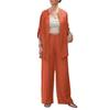 Women'S Loose And Comfortable Casual Fashion Set With Long Sleeve Cotton And Linen Shirt And Long Pants, Two-Piece Set