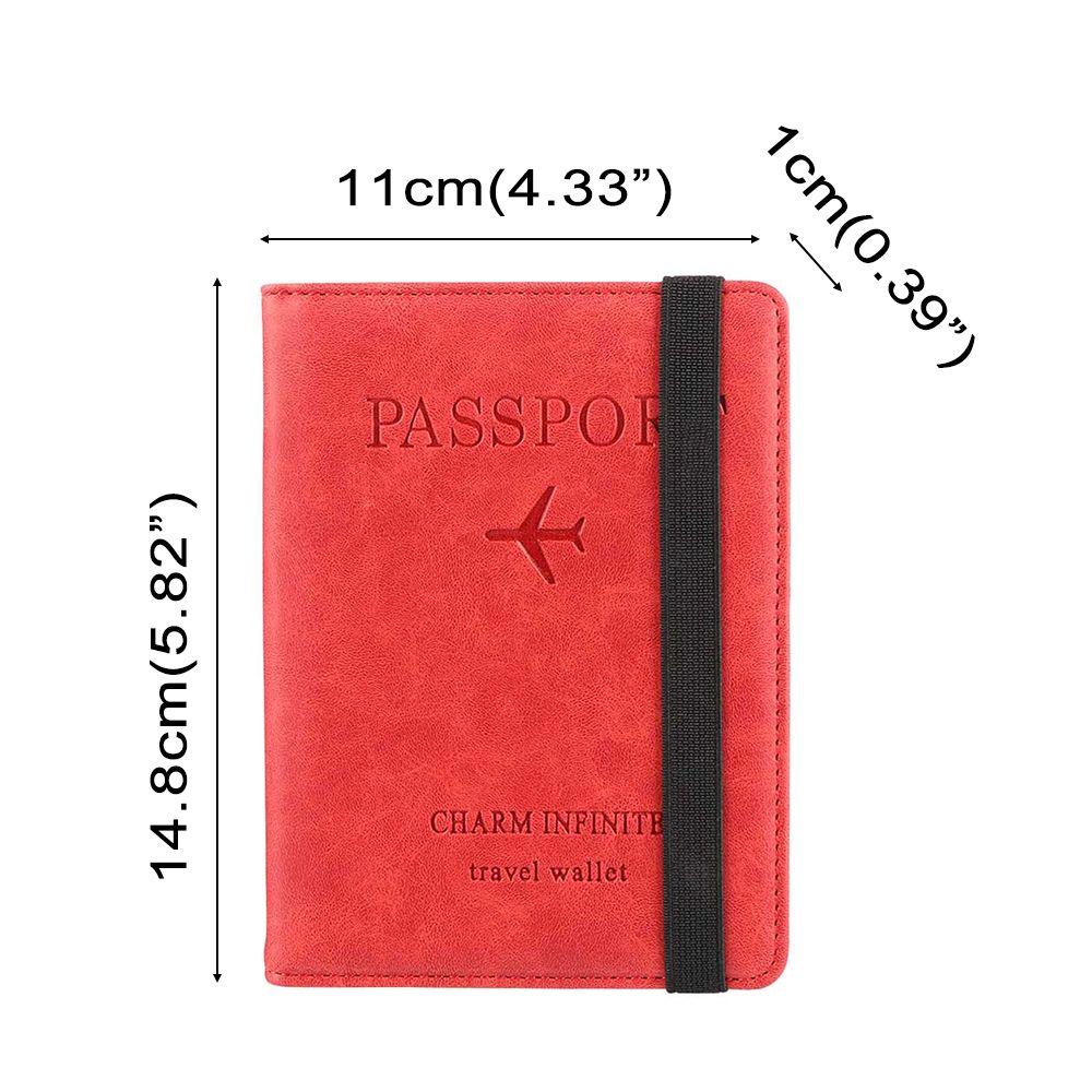 RFID Leather Passport Bag Wallet Multi-function Document Package Portable Travel Ultra-thin Passport Holder
