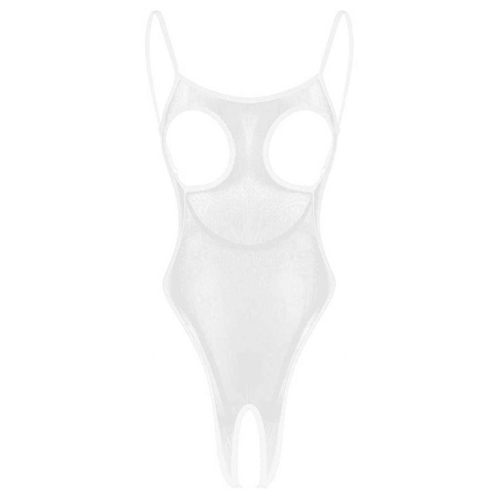 Womens Lingerie Open Breast Crotchless Bodysuit Hollow Out Backless See Through Sheer Mesh Sexy Thong Leotard Bodysuit Nightwear