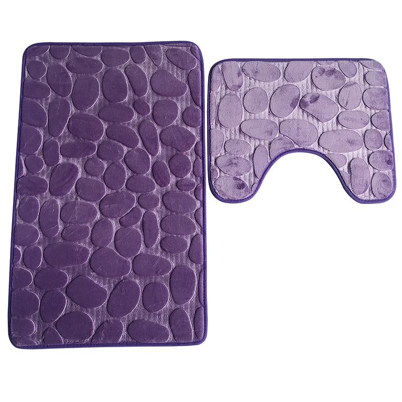 3'lü Set Banyo Banyo Paspas Seti Yumuşak Kaymaz 2 ADET Arnavut Kaldırımı Mat Banyo Halısı Emici Duş Halıları Tuvalet Kapağı Zemin