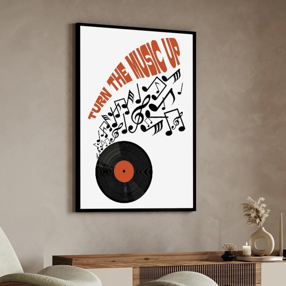 1pcs Frameless Jazz Club Black Cat Piano Vinyl Poster Retro Canvas Painting Printing Nordic Wall Picture Living Room Home Decor