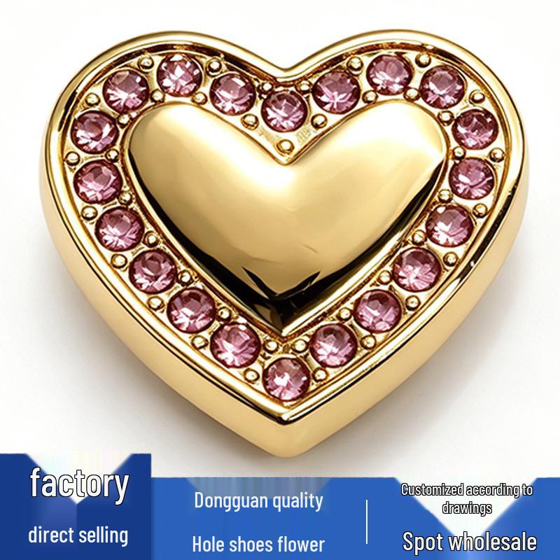 Metal Heart Crocs Shoe Flowers - Versatile Cute Flower Accessories & Decorations