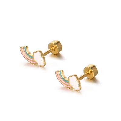 New Niche Design Rainbow Cloud Earrings Fresh And Cute Earrier Female Women