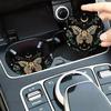 2pcs Elegant Golden Butterfly Car Cup Holder Coasters - Non-Slip, Removable & Reusable For Vehicle And Home Use