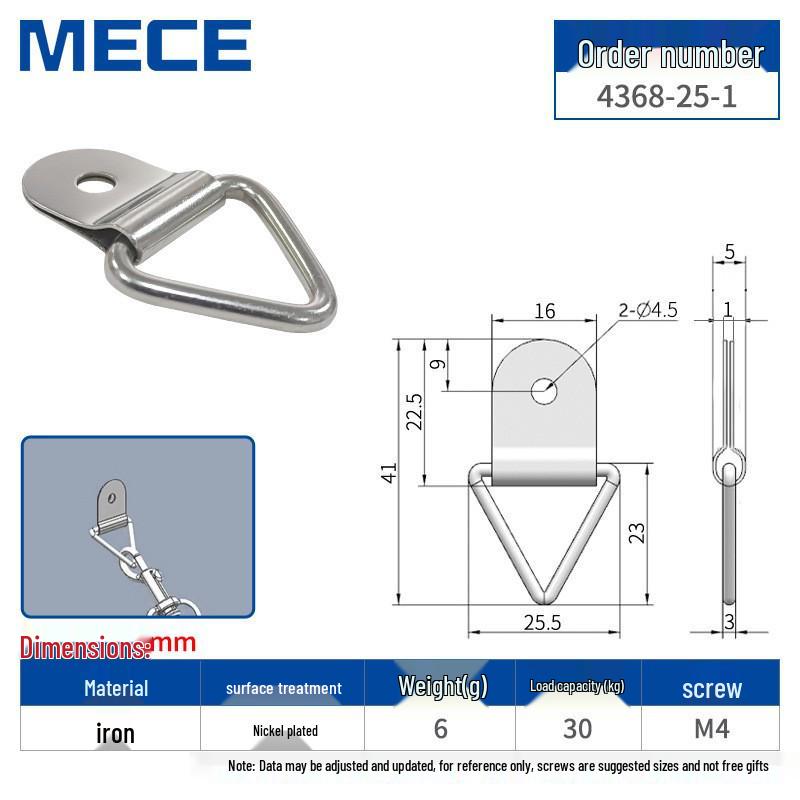 Heavy Duty D-Ring Truck Bed Tie-Down Hook with Triangle Latch