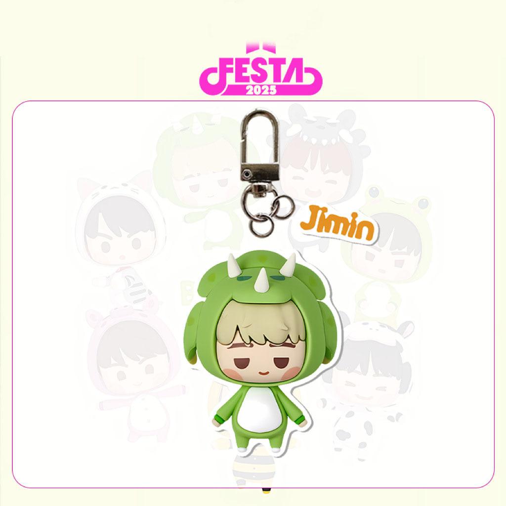 BTS 2025 FESTA Animal Costume Cartoon Acrylic Keychain, Bangtan Boys Cute Cartoon Keyring with Member Name Tag, Kpop ARMY Fans Bag Charm