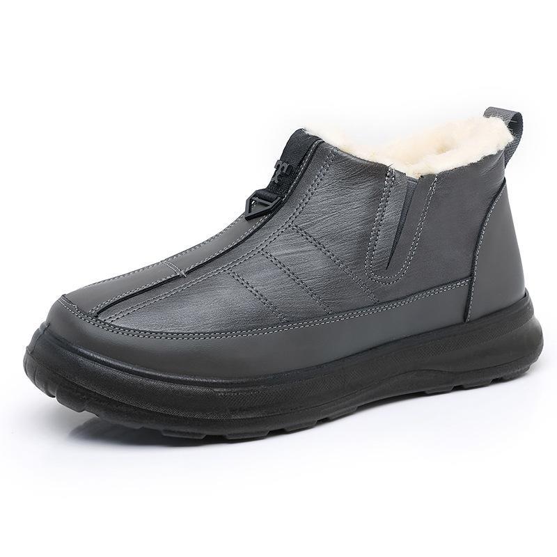 Men Winter Warm Snow Boots Casual Lightweight Anti Slip Faux Fur Lined Ankle Booties Waterproof Comfortable Plush Lined Short Boots