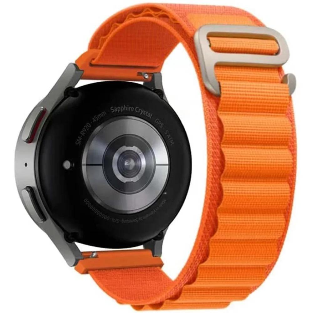 

Ремешок 20 мм 22 мм для Samsung Galaxy Watch 4 5 Pro Classic Gear S3 Active 2, нейлоновая петля, браслет Correa Amazfit GTS 2 3 4 мини-ремешок 22mm оранжевый