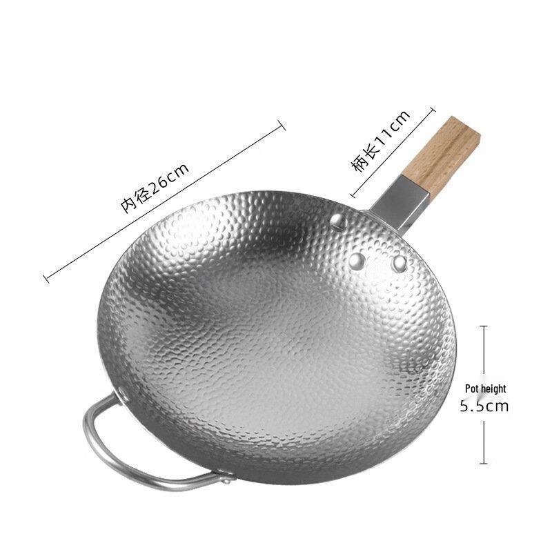 Wutuo 26cm Non-Stick Stainless Steel Dry Pot Stir-Fry Pan