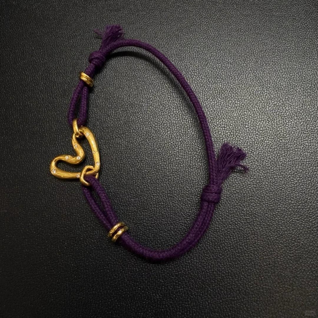 

Creative luster hollow out ethnic style purple woven bracelet New in butterfly heart-shaped bracelets for women daily jewelry