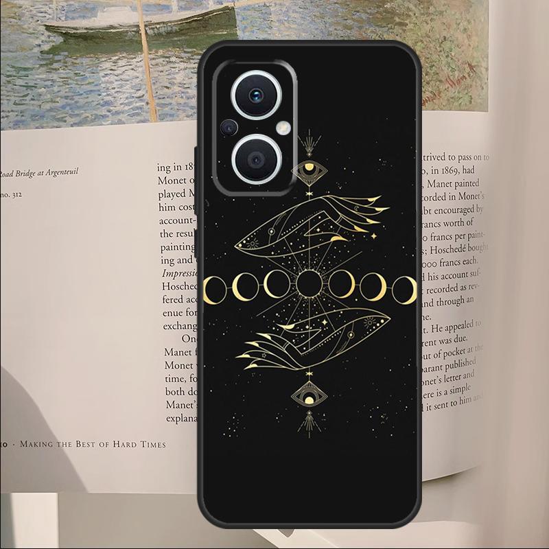 Fortune Telling Moon Stars Hands Art Cover For OPPO Reno 11F 12F 13F 14F 10 11 12 13 14 Pro 7 8 Lite OPPO Find X6 X8 X9 Pro Case