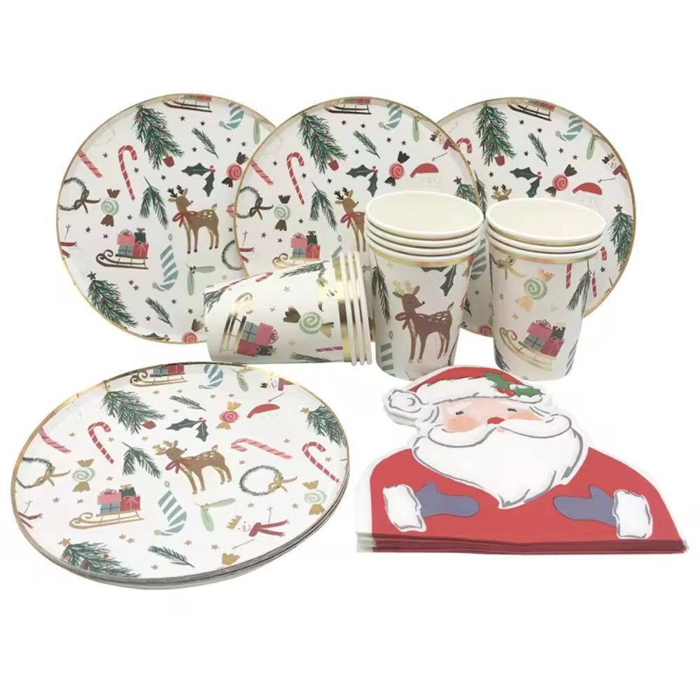 Bronzing Disposable Tableware Serving 10 Paper Plate Convenient Picnic Dinnerware Kids