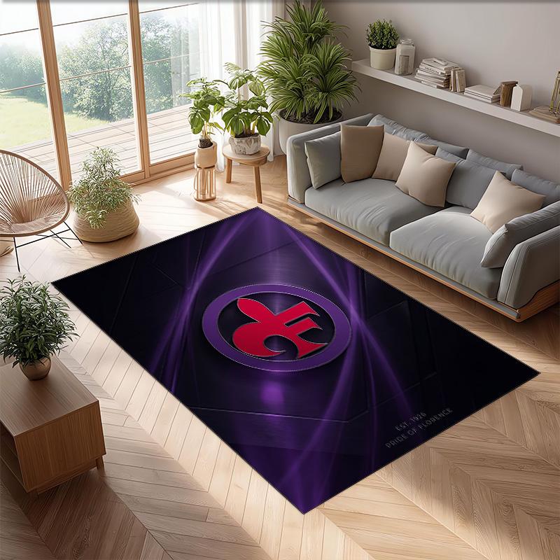 Fiorentina FC Soccer Football Pattern Soft Area Rug Non Slip Indoor Floor Carpet Sports Decor Mat for Bedroom