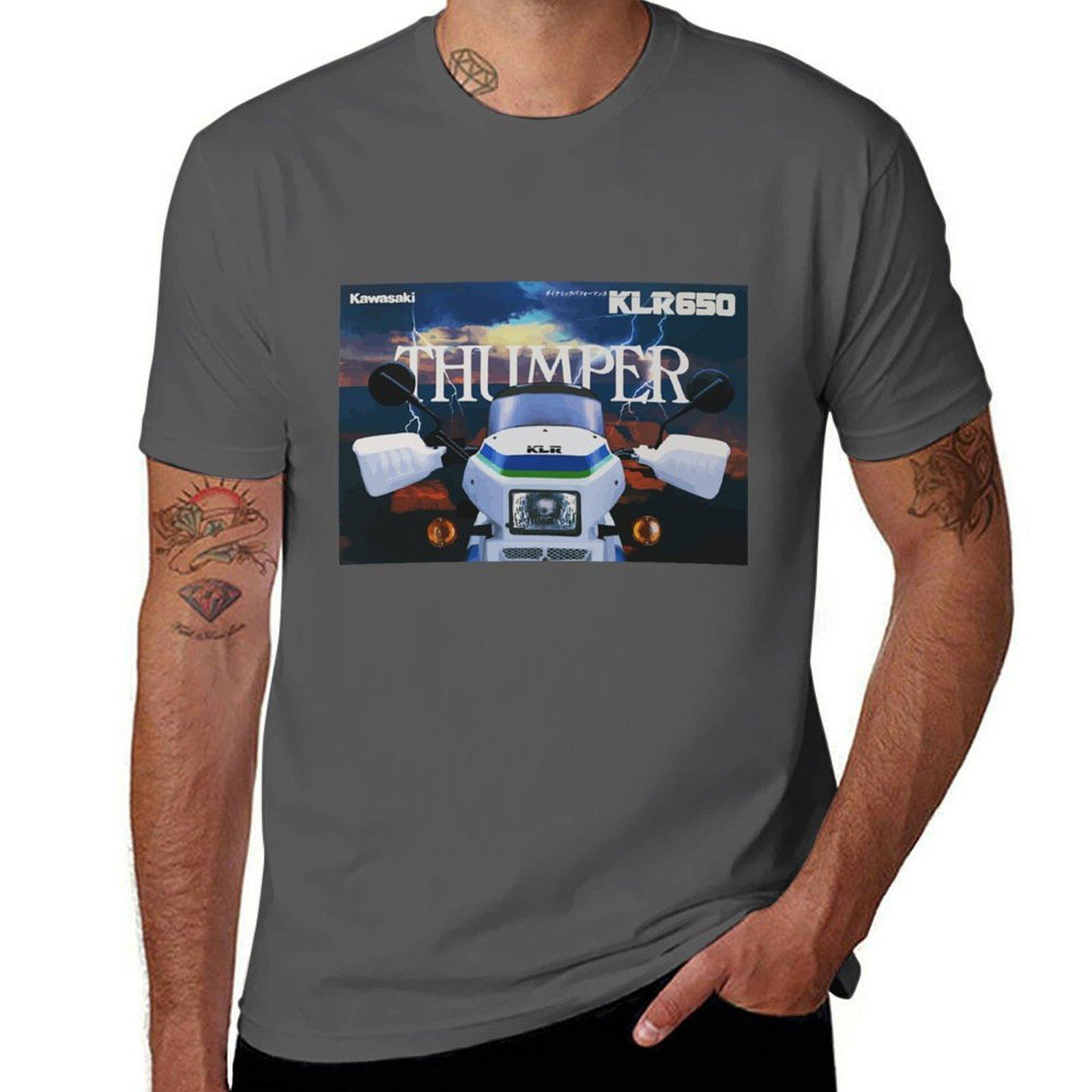 

KLR650 Thumper T-Shirt t shirt man designer t shirts for man pack white T-Shirt 4XL