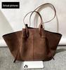Retro Suede Tote Bag: Large Capacity Shoulder Bag with Mochi Texture for Women