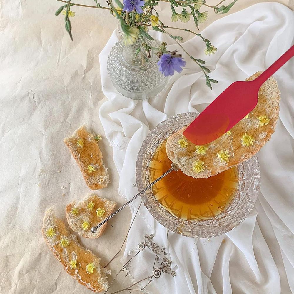 Butter Silicone Baking Long Handle Heat Resistant Jar Spatula Jam Scraper Dispenser Baking Tool