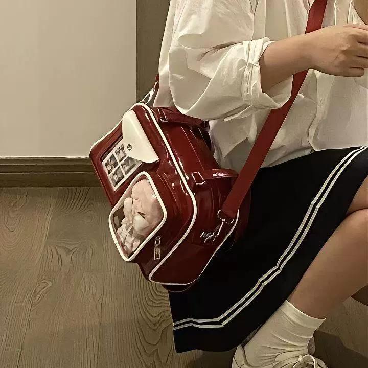 

Fashi Cute Anime Crossbody Bag for Women, Potable Large Capacity Ita Bag Purse for School Cosplay & Daily Use. Durable &Trendy червоний