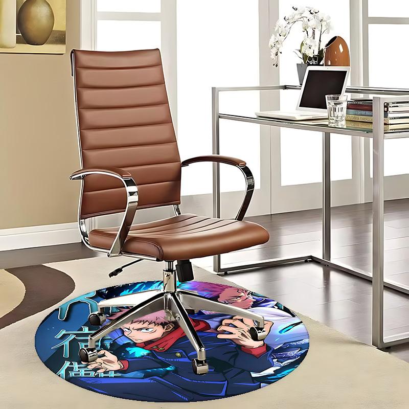 

1pc Anime Cartoon Design Round Carpet - Office Chair Mat, Non-Slip Rug for Home Decor, Living Room, Bedroom, Game Room & Dormitory (Jujutsu Kaisen).E0 80cm by 80cm