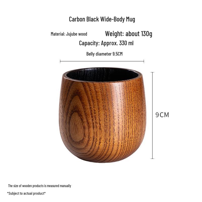 Japanese High-Temperature Resistant Jujube Wood Tea Mug