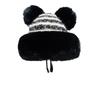 Cute Bear Wool Ball Plush Hat for Women In Autumn and Winter Thickened Warm Knitted Lei Feng Hat for Students Cold Protection Ear Protection Hat