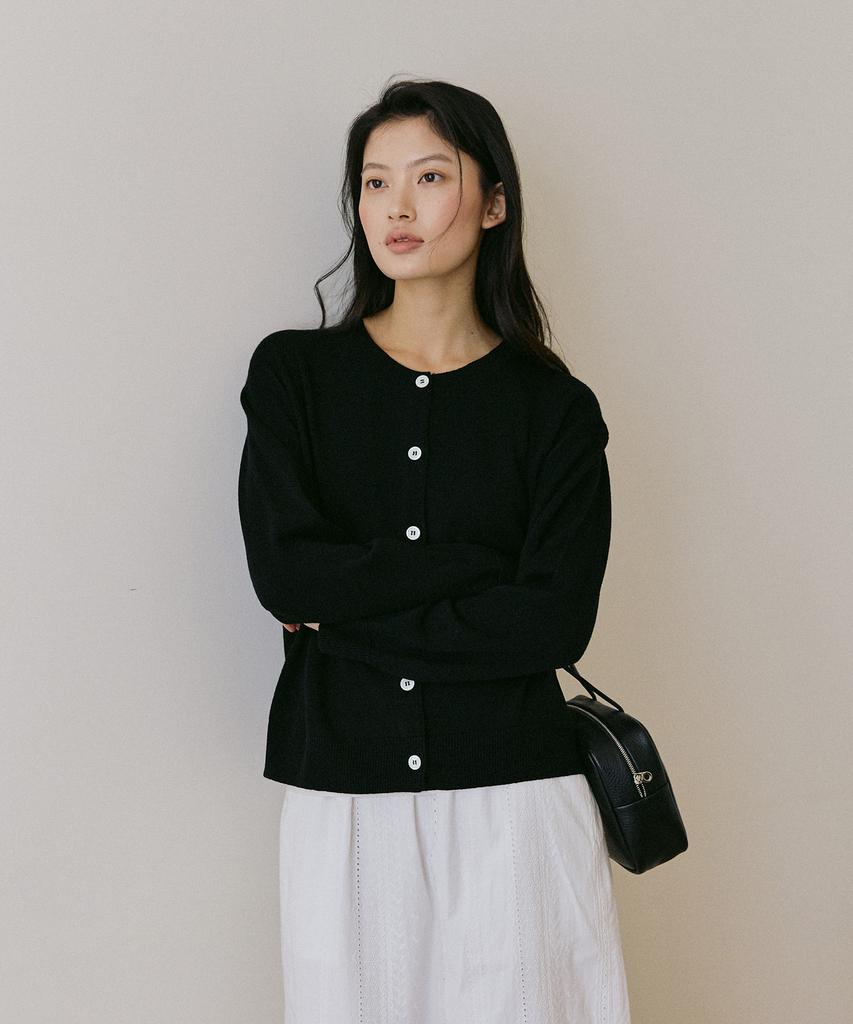 Peulob Silk Wool Cardigan Black