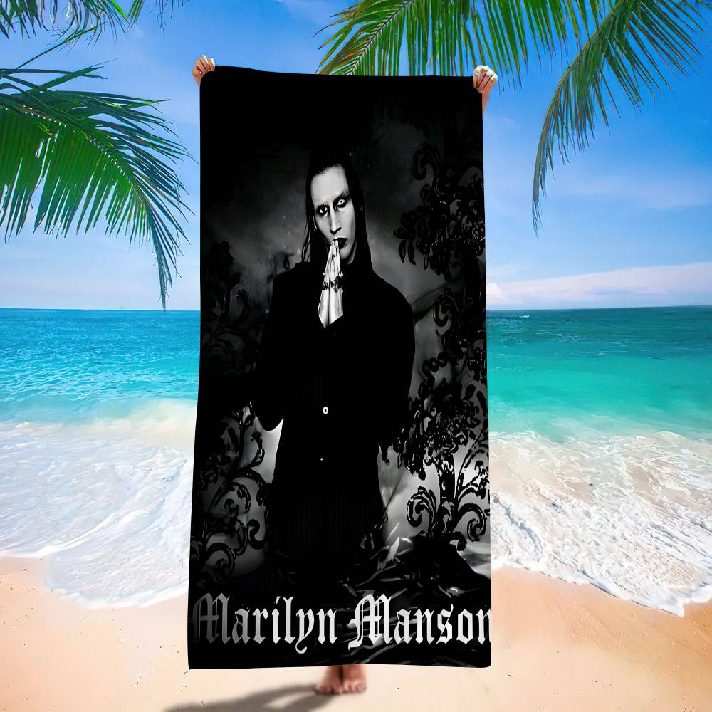 Asciugamano da Spiaggia in Microfibra di Marilyn Manson Assorbente Asciugatura Rapida Morbido per Yoga Nuoto Resort Alpinismo