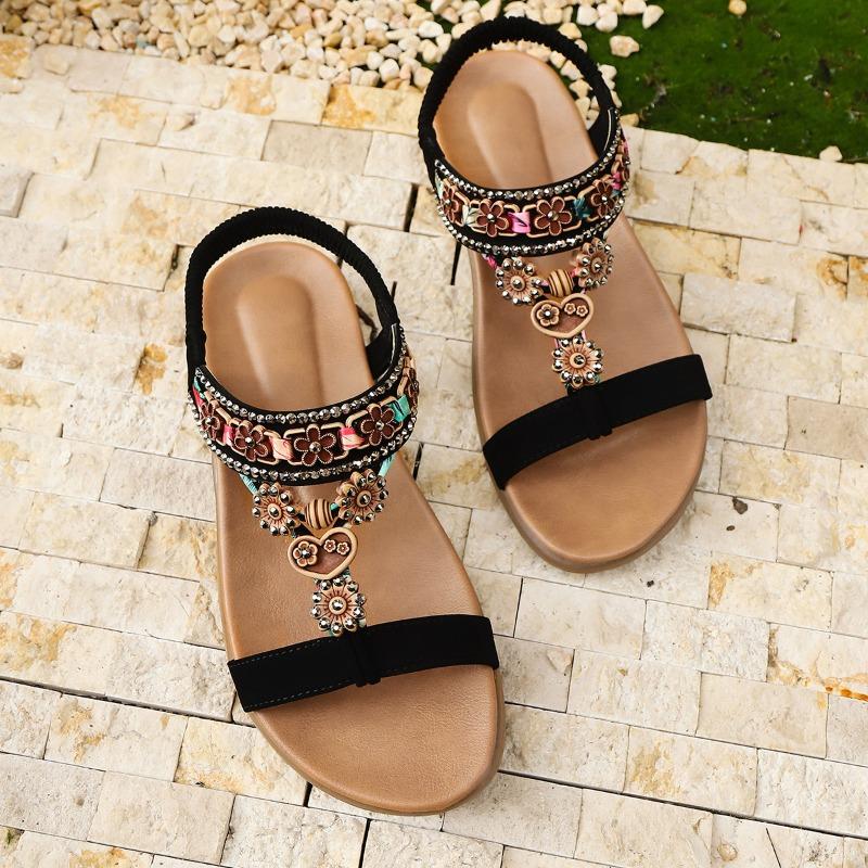 Women’s Bohemian Roman Slide Sandals Comfortable Summer Shoes
