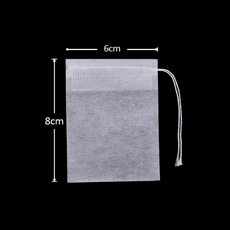 600/50PCS Disposable Tea Filter Bags Non-woven Fabric Teabags With String Kitchen Teaware Coffee Loose Tea Spice Bag Wholesale