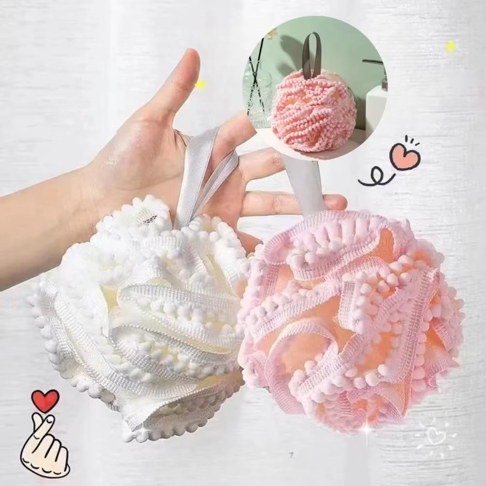 Soft Mesh Bath Sponge Ball Exfoliating Body Scrubber Shower Puff Skin Cleaning Brush Bathing Flower Accessories Bath Sponge