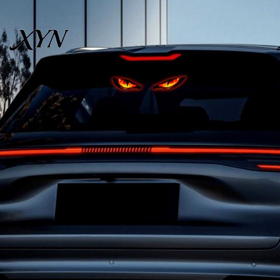 Solarbetriebene Auto-Innenbeleuchtung Teufelsaugenlicht für Windschutzscheibe, Fenster-Warnschild mit drei intelligenten Modi, LED-Atmungsauge-Dekor LED Digital