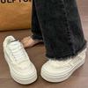 Hong Kong style chic super fire thick sole square head canvas shoes women 2025 new Internet celebrity height increase versatile sports and leisure sho