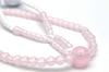 Soka Gakkai Prayer Beads, New Member Gift, 3-Piece Set for Women, Rose Quartz Prayer Beads with Dotted Blue Case