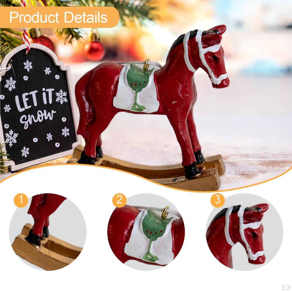 Christmas Horse Figurine Home Accent Decoration for Table Shelf Entrance