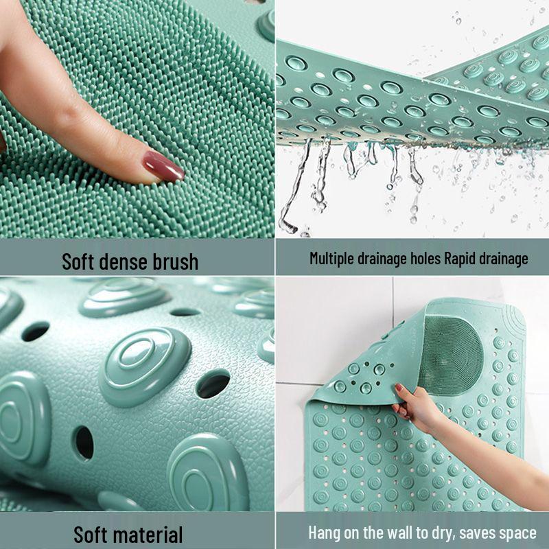 Children's Anti-slip Bathroom Mat - Water-repellent, Anti-fall, Drainage, Massage Rubber Mat for Toilet and Foot Safety.