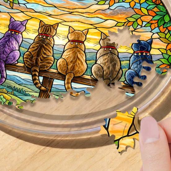 Acryl Puzzle Sonnenfänger 83 Teile DIY Sonnenfänger Bastelset für Erwachsene Buntglas Fenster Hängeornament für Haus Garten Dekoration