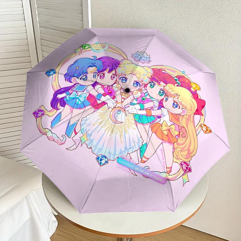 1PC Sailor Moon Automatic Folding Umbrella | Vibrant Motif & Compact Design for Everyoneyy250930047