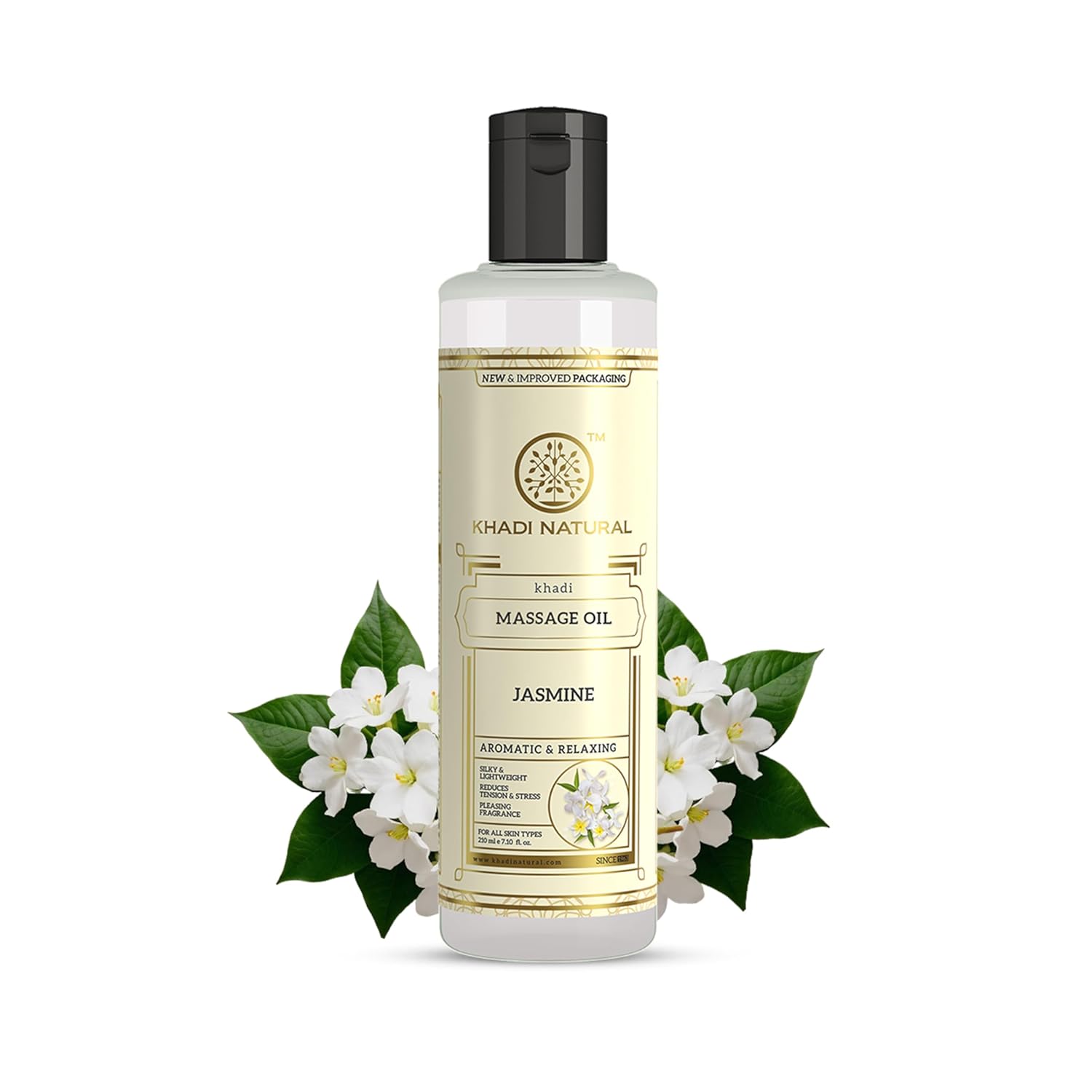 Khadi Natural Ayurvedic Jasmine Massage Oil 210ml Pack Stress Relief Aromatherapy Soothing Skin