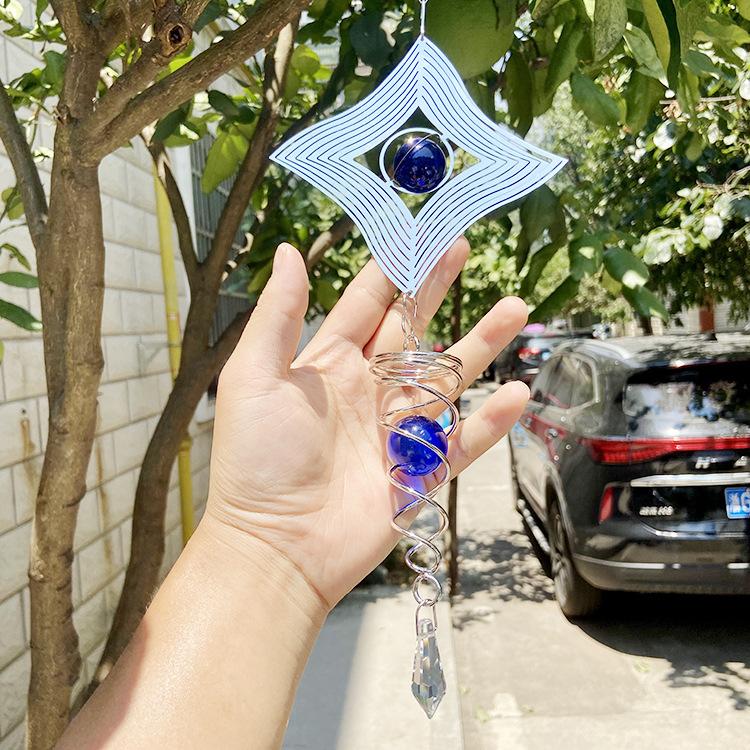 

Rotating Metal 3D Wind Spinner Chime - Dynamic Metal Hanging Decor Rustproof Outdoor Windcatcher for Garden Yard