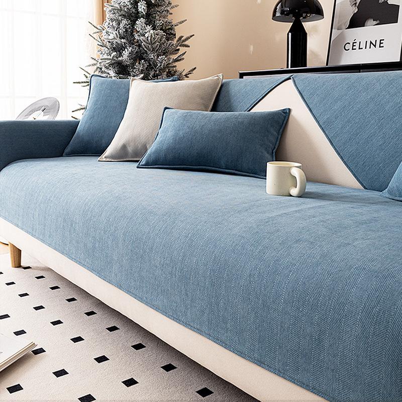 Four Seasons Universal-Sofakissen, Fischgrätenmuster, gestreiftes Chenille, moderne, minimalistische Sofabezüge, Kissen, rutschfest, einfarbig