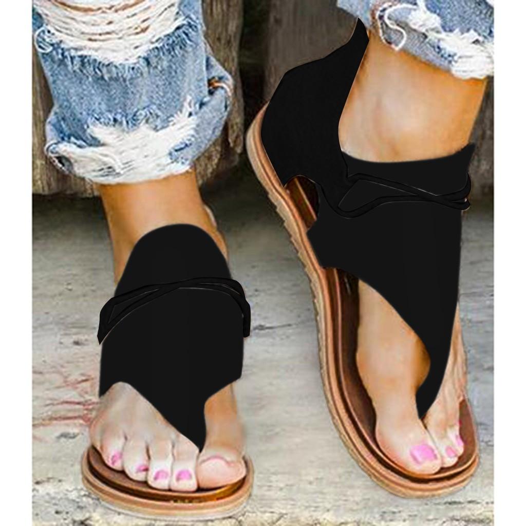 Women Summer Clip-Toe Shoes Zipper Comfy Sandals Flats Lady Casual Beach Sandals