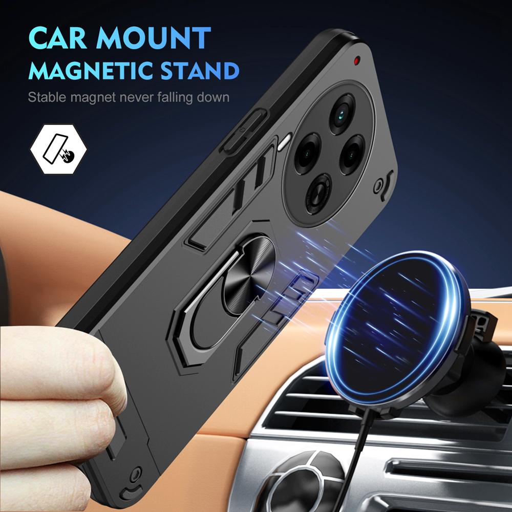 KEYSION Stoßfeste Armor-Hülle für TECNO Camon 30 4G 5G Silikon+PC Kameraschutz Ringständer Handyhülle für Camon 30 Pro 5G