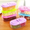 Clear Lid Double Compartment Food Storage Container Plastic Snacks Keepers For Kids Travel And Daily Use